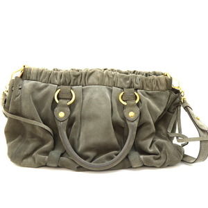 Miu Miu 2WAY Gray Handbag Suede